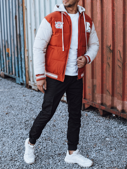 Moška zimska jakna s kapuco rdeča Dstreet TX4877