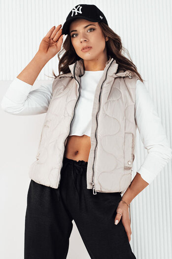 Ženski prešit telovnik TREOS Barva Svetlosiva DSTREET TY4217