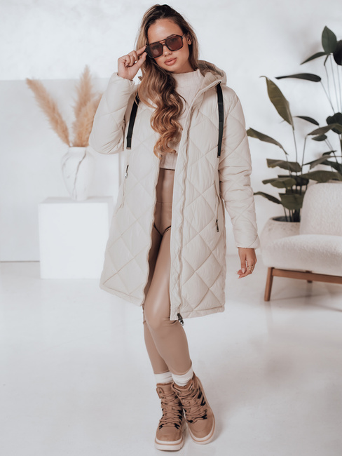 Ženska zimska bunda SNOWVIBE light beige quilted Dstreet TY4990