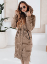 Ženska zimska dolga prešita jakna s krznom camel Dstreet TY5073