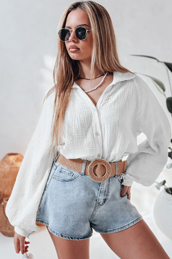 Ženska mušelinska srajca MUSLINEA bela Dstreet DY0473