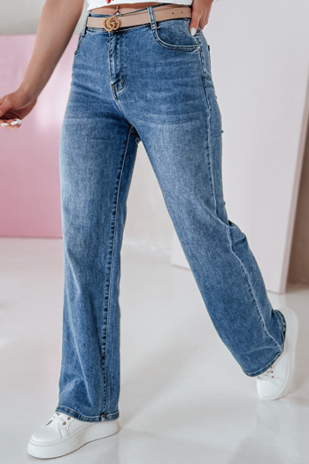 Ženske ravne jeans hlače VELLISATE blue Dstreet UY2666