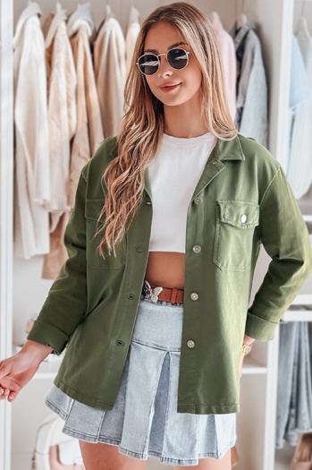 Ženska srajčna jakna oversize OVERBOR khaki Dstreet TY4889