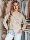 Ženska bluza oversize s PETITKA cvetjem svetlo bež Dstreet BY1388