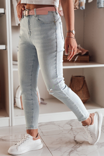 Ženske oprijete jeans hlače s pasom DIEGONO blue Dstreet UY2424