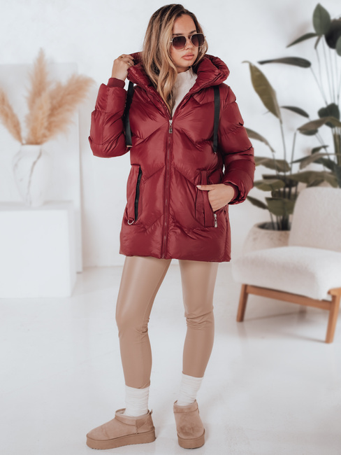 Ženska zimska jakna SALVONA rdeča prešita Dstreet TY5005