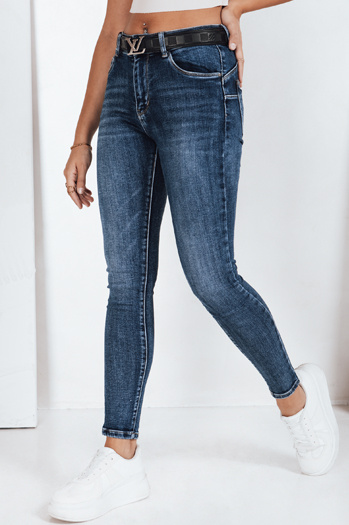 Ženske kavbojke push up mornarsko modre barve Dstreet UY2800