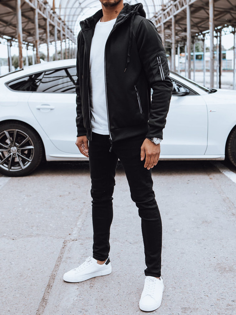 Moška jopa z zadrgo Barva Črna DSTREET BX5627