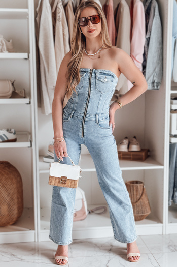 Ženski džins kombinezon s korzetom GORSSANKA blue Dstreet EY2587