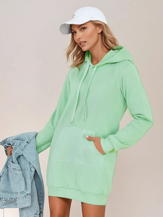 Ženska dolga majica s kapuco oversize TIMMY mint Dstreet EY2561