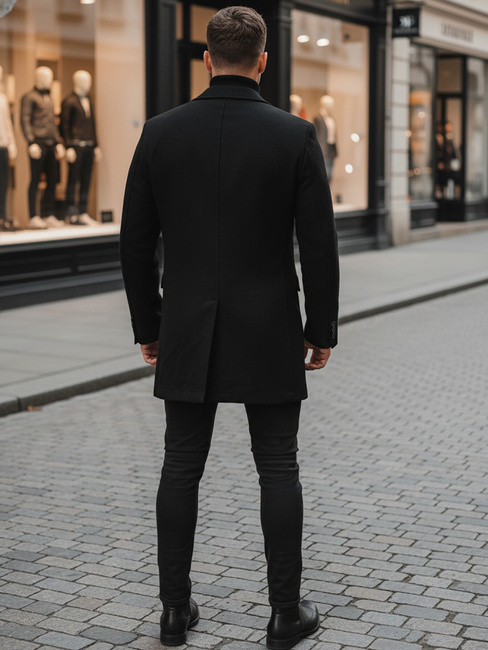 Moški dolgi plašč Barva Črna DSTREET CX0380