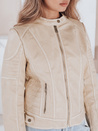 Ženska usnjena jakna ROCKMISS beige Dstreet TY5226