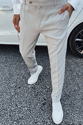 Moške elegantne hlače svetlo sive barve Dstreet UX4291