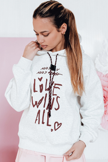 Ženska prevelika jopa s kapuco LOVEWILL siva Dstreet BY1468