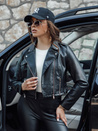 Ženska usnjena jakna kratka prehodna ramones BARBADOS black Dstreet TY4549