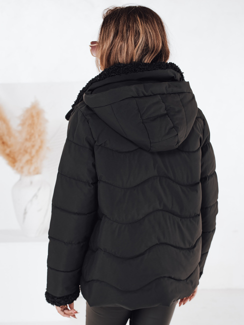 Ženska prešita zimska jakna WARMMISS s kapuco črna Dstreet TY4921