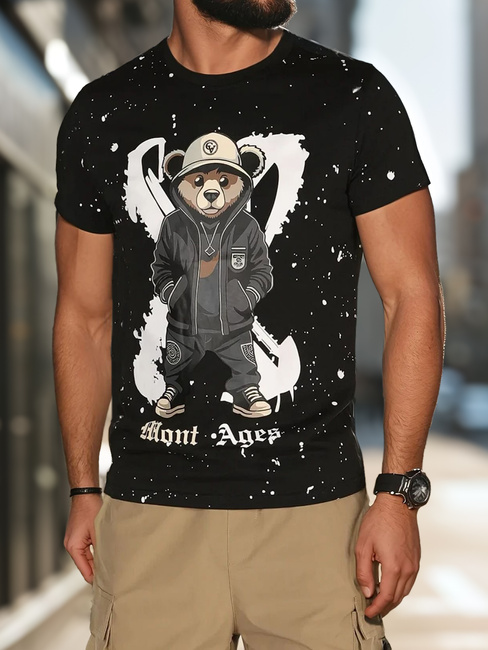 Moška majica s potiskom črna Dstreet RX5655