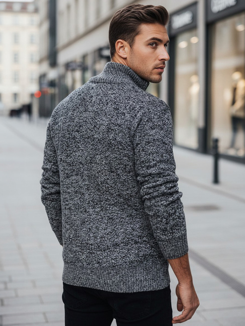 Moški siv pulover brez gumbov Dstreet WX2251z