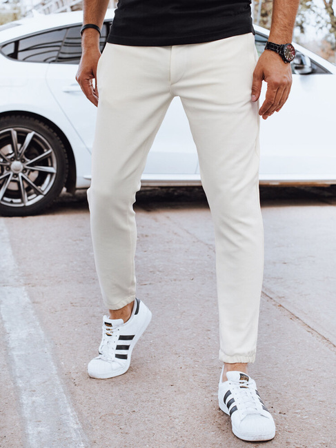Moške jogger hlače v barvi ecru Dstreet UX4264