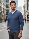 Moški modri pulover z v-izrezom Dstreet WX2317