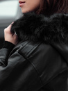 Ženska usnjena jakna s krznom SOFTREBEL black Dstreet TY4762