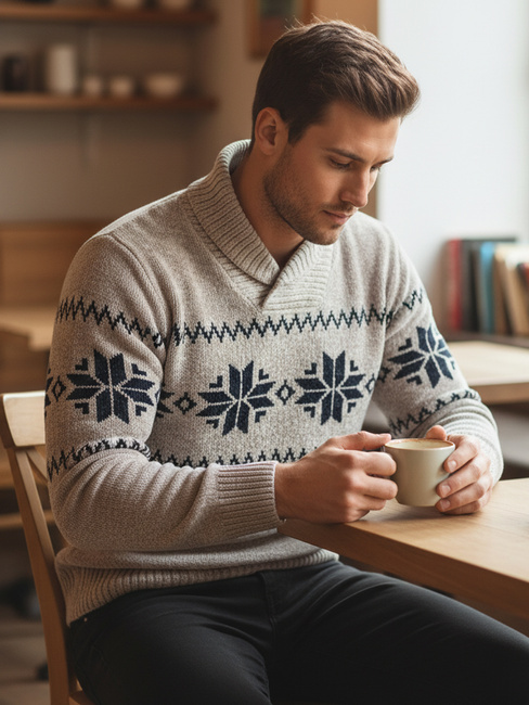 Moški bež pulover Dstreet WX2269