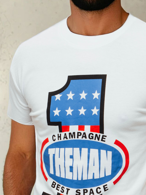 Moška majica s potiskom Barva Bela DSTREET RX4406