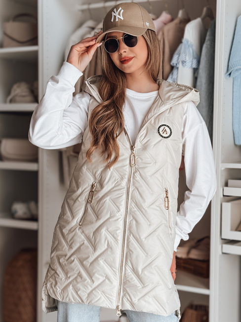 Ženski prehodni prešiti telovnik GRANDI svetlo siva Dstreet TY4884