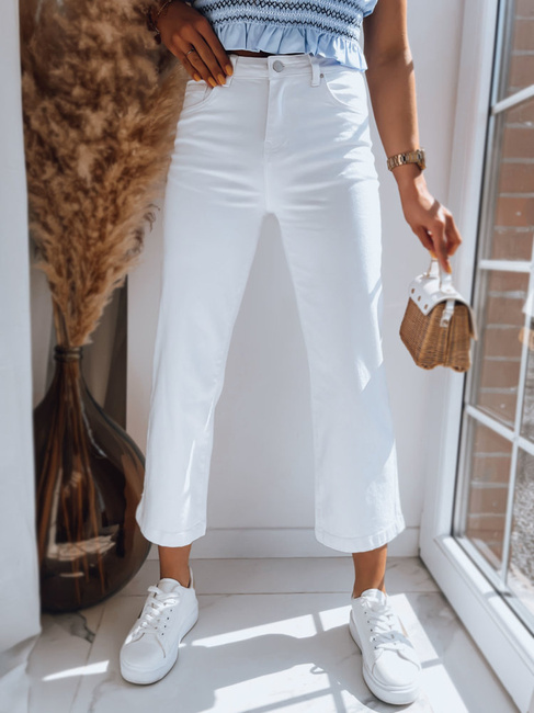 Ženske kavbojke z visokim pasom RETIS Barva Bela DSTREET UY1478