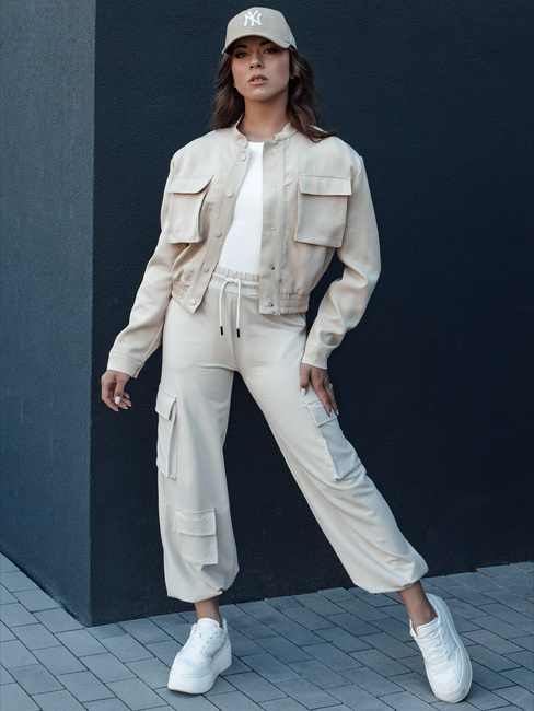 Ženska bomber jakna PRIEV beige Dstreet TY4306