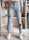 Ženske jeans hlače z vezenino MOONAIR modre Dstreet UY2453