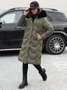 Ženska zimska jakna prešita dolga WINTERACT zelena Dstreet TY4776