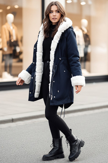 Ženska zimska jakna STARBURST mornarsko modra Dstreet TY4764