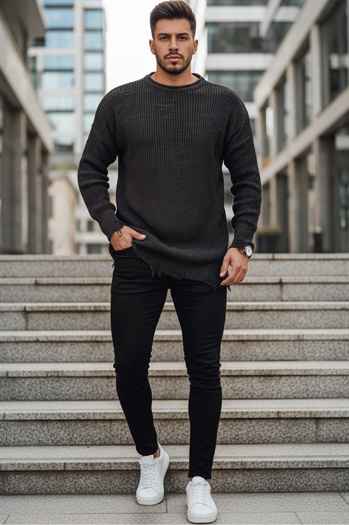 Moški zimski pulover Barva Temno siva DSTREET WX1964