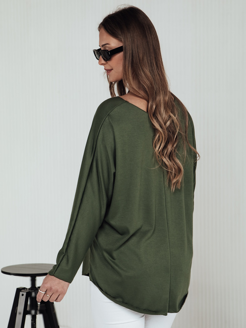 LOOSEFEMME ženska bluza oversize z obeskom zelena Dstreet RY2707