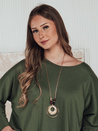 LOOSEFEMME ženska bluza oversize z obeskom zelena Dstreet RY2707_4