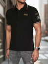 Moška polo majica z našitki črna Dstreet PX0632