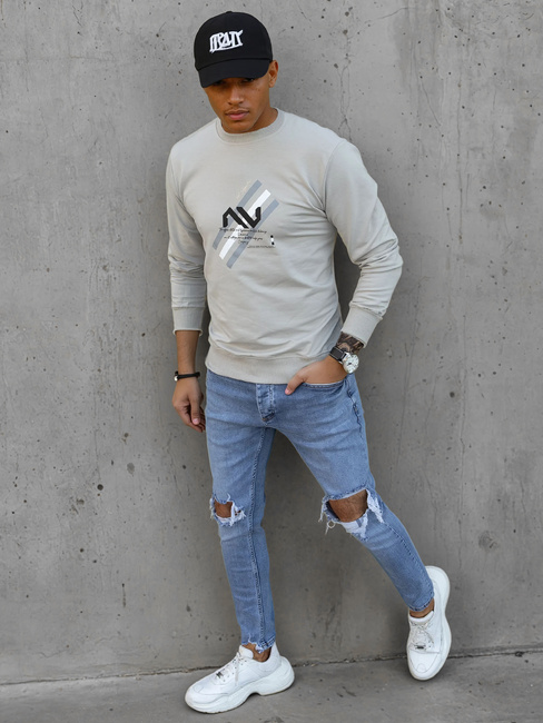 Moška majica s potiskom, bež Dstreet BX5363