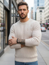 Moški klasičen pulover Barva Bež DSTREET WX1992