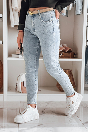 Ženske oprijete hlače iz džinsa SPARKLI blue Dstreet UY2488