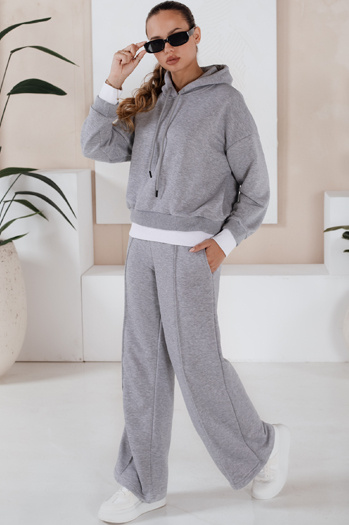 Ženske trenirke SANELIS sive barve Dstreet AY0986