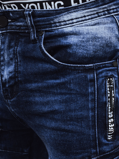 Spodnie męskie jeansowe bojówki niebieskie Dstreet UX4329
