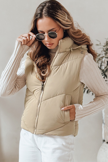 Ženski prešiti telovnik LIKEHUGS beige Dstreet TY4979