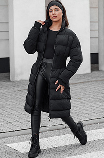 Ženska zimska dolga prešita jakna FABWARM black Dstreet TY4620