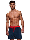 Moške mornarsko modre in rdeče kopalne hlače Dstreet SX2525