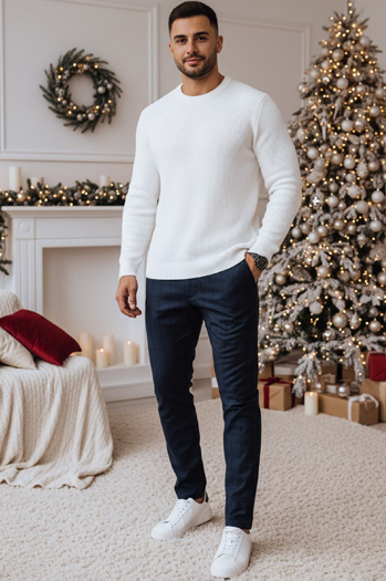 Moške vsakdanje temno modre hlače Dstreet UX4395z