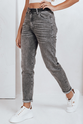 Ženske kavbojke mom fit sive barve Dstreet UY2751