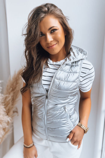 Ženski prešit telovnik DONNA Barva Srebrna DSTREET TY3549