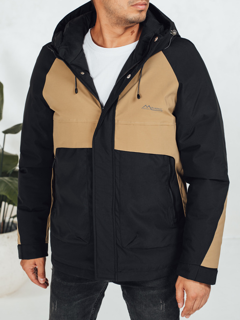 Moška zimska jakna s kapuco v kamelji barvi Dstreet TX5041