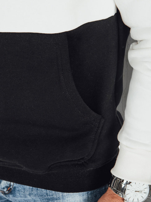 Moška osnovna majica s kapuco s črno-belimi črtami Dstreet BX5901